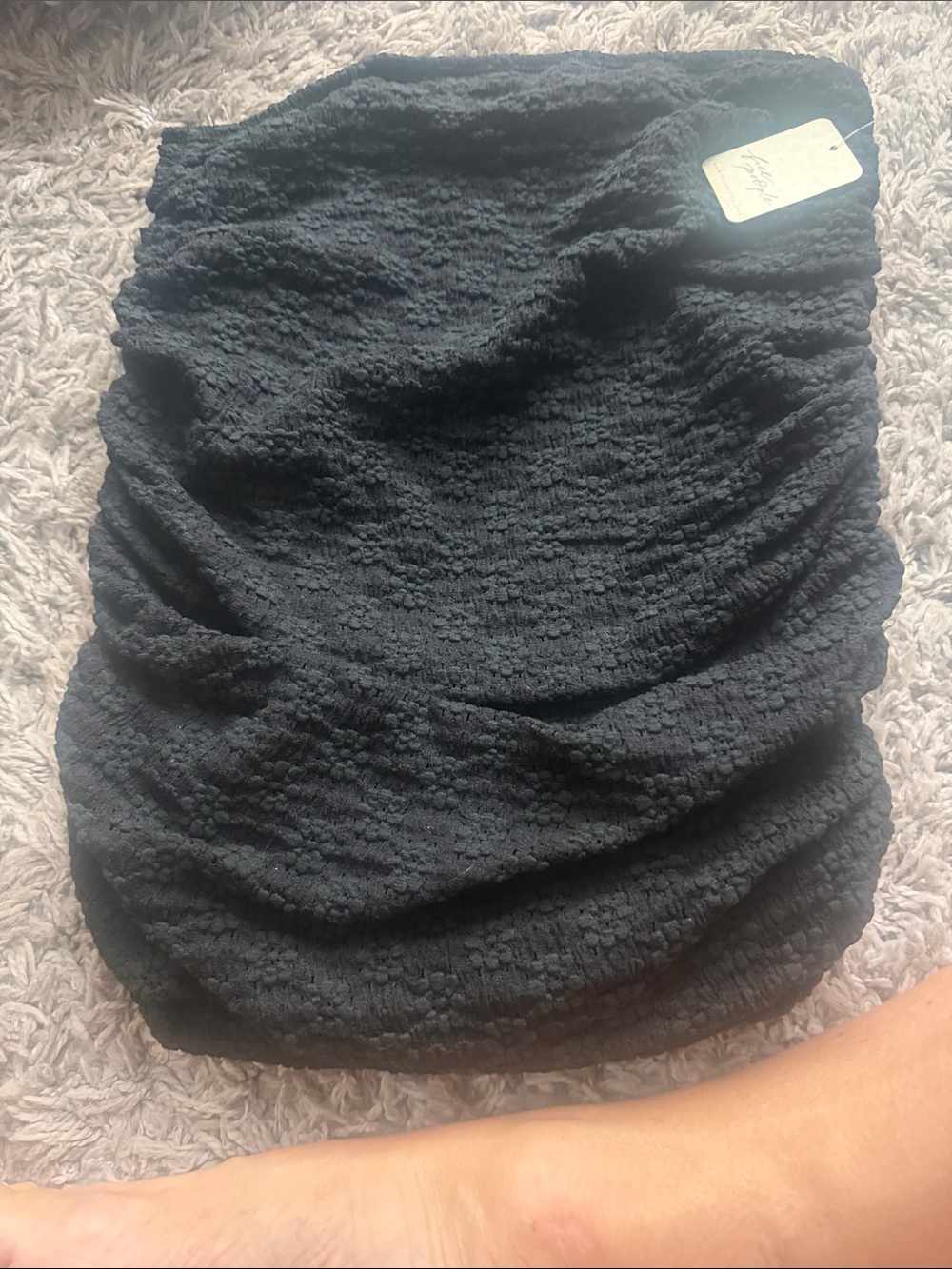 Free People Black Textured Ruched Women’s Skirt-sm NWT